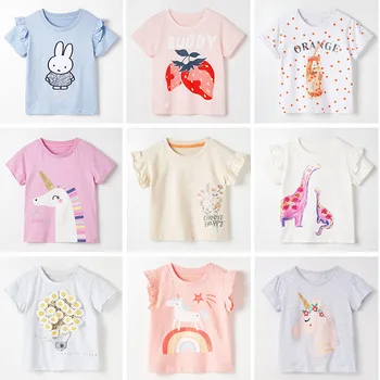 Гребенный bawełniane topy marki 2021 lato dzieci koszulka dziecięca koszulka dziecięca Bebe dziewczyny codzienne koszulki bielizna dla dziewczyn ubrania