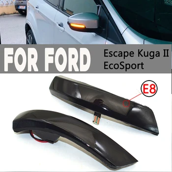 2 sztuki Ford Escape ford Kuga II EcoSport 2013 - 2019 wskaźnik LED lusterka dynamiczny wskaźnik obrotu