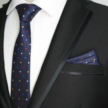 27 kolor 6 cm mężczyzn krawat zestaw chudy poliester jedwab punktu pasek Paisley design cienkie krawaty kieszonkowe kwadratowe zestawy wąski krawat czerwony czarny