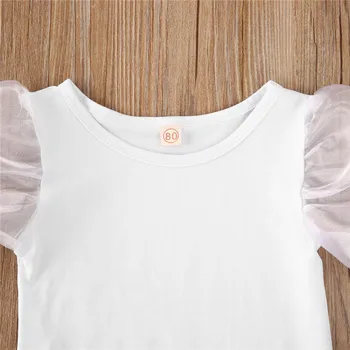 Dziecko Baby Girls bawełniana odzież zestaw 2szt strój letni wypoczynek przekładany rękaw t-shirt topy+spodenki noworodki letnie zestawy ubrań