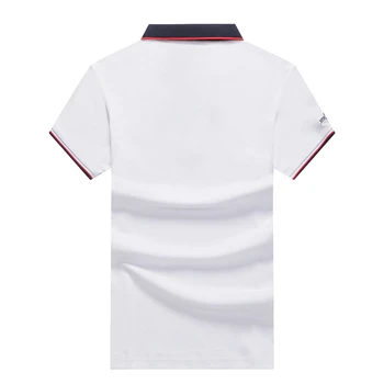 TACE&SHARK Casual White Men ' s Half Zipper Clothing Shark Embroidery Short Sleeve Polo Shirts Men Fashion Camisa Polo Homme 3XL