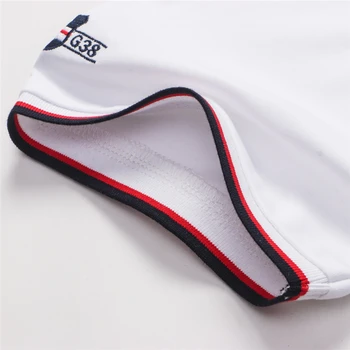 TACE&SHARK Casual White Men ' s Half Zipper Clothing Shark Embroidery Short Sleeve Polo Shirts Men Fashion Camisa Polo Homme 3XL