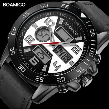 Męskie zegarki sportowe BOAMIGO markowe zegarki dla mężczyzn mody zegarek Kwarcowy 30 m wodoodporny led zegar cyfrowy Relogio Masculino