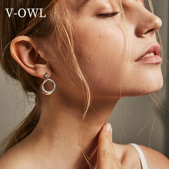 V-owl Triple Overlay retro kolczyki ze stali nierdzewnej mało modne spersonalizowane kolczyki InfluencerEar biżuteria kolczyki