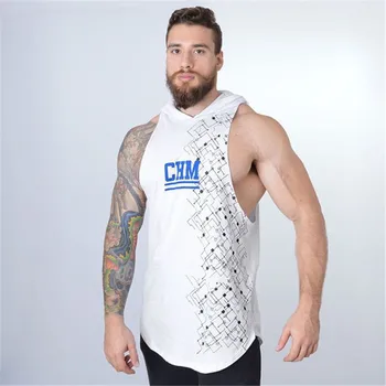 Nowi ludzie, bawełniana Koszulka casual moda Mike ' a siłownie fitness kamizelka z kapturem bez rękawów sportowa koszulka trening jogging kamizelka mężczyźni