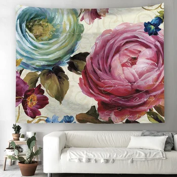 3d romantyczna Róża kolorowe zasłony kwiaty sztuka dywan na ścianie gobelin materac artystycznej wielkie ochrony przeciwsłonecznej kwadratowa Chusta