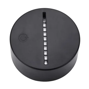 Kabel USB, dotykowy przełącznik nowoczesny czarny pilot zdalnego sterowania lampka nocna akrylowy 3D Led zebrana baza ślubny, świąteczny wystrój