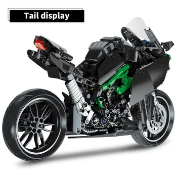 836pcs City Creator techniczny samochód wyścigowy motocykl cegły motocykl MOC modelu bloki Enlightenmen zabawki