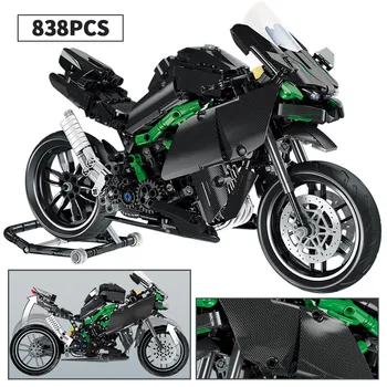836pcs City Creator techniczny samochód wyścigowy motocykl cegły motocykl MOC modelu bloki Enlightenmen zabawki