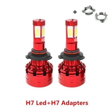 H7 samochodowe reflektory led lampy zestaw COB Chip+H7 adaptery uchwyty uchwyt dla Mercedes-Benz C ML CLK GLA GL GLS Class etc (światła mijania)