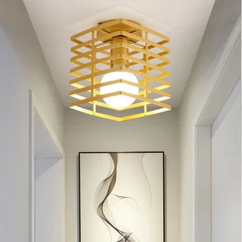 Nordic Creative lampy sufitowe, aby przejść lampy do drzwi wejściowych nowoczesny korytarz garderoba złote oprawy Nordic lampy sufitowe