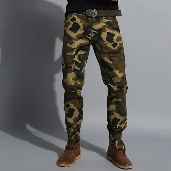 Moda Kamuflaż Biegacze Spodnie Mężczyźni Na Co Dzień Zbieżność Nadają Wojenne, Wojskowe Spodnie Spodnie-Cargo Odzież Męska