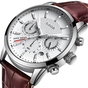 LIGE 2020 nowe zegarki męskie moda, sport, kwarcowy zegarek męskie zegarki marki luksusowych skóra biznes wodoodporny zegarek Relogio Masculino