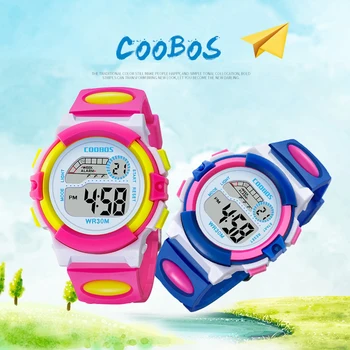 Nowe dziecięce zegarki jasny różowo-czerwone cyfrowy zegarek dla dzieci sportowe dziewczęta chłopcy świecące led wodoodporny zegarek reloj infantil 2020