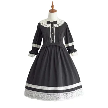 Bielizna średniowieczne vintage strój wieczorowy koronki spódnica gotycki styl Lolita kobieta łuk trzy czwarte rękawy sukienki księżniczki