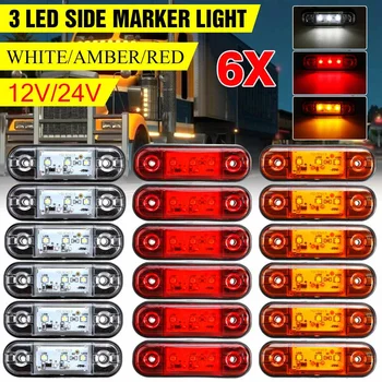 6szt 12V 24V LED, boczne światła pozycyjne samochodu światła zewnętrzne ostrzeżenie lampa tylna zespolona sygnał stop-sygnały dla ciężarówki przyczepa, ciężarówka, autobus
