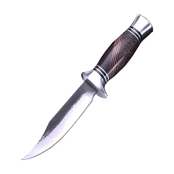 Dropship Color drewniany uchwyt nóż myśliwski otwarty nóż przetrwania stal 440C sztywne ostrze kemping nóż z nylonowym nożem