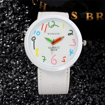 Zegarek dla dziewcząt 2018 nowa moda ołówek indeks Enfant Saats ładny duży pokój skóra zegarek kwarcowy Hot relogio infantil
