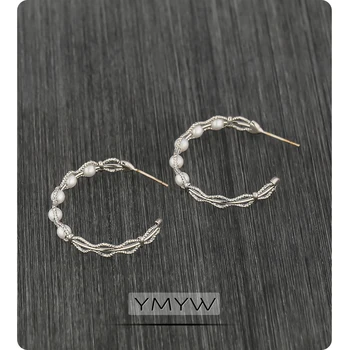 YMYW znakomity sztuczne perły okrągłe hoop kolczyki trzon moda Urok koreański modne słodka biżuteria loki d ' oreilles femmes