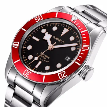 Corgeut Design Brand luksusowe zegarki męskie lume Automatic 2019 Military Sport Swim Clock wodoodporne biznesowe zegarek Mechaniczny