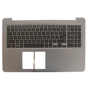 Nowa klawiatura laptopa USA dla DELL INSPIRON 15 5565 5567 nie z podstawką do dłoni pokrywa górna klawiatura z podświetleniem szara ramka