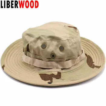 LIBERWOOD Operator Boonie Hat Cap Woodland Olive letni odkryty myślistwo wędkarstwo, safari wiadro Sun Hat z regulowanym paskiem