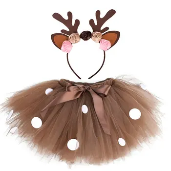 2020 christmas jelenie tutu spódniczka +opaska na głowę dla dziewczyn dzieci jeleń garnitur dziewczyna jeleń spódnica nastolatek dziecko stroje na urodziny 0-12 lat