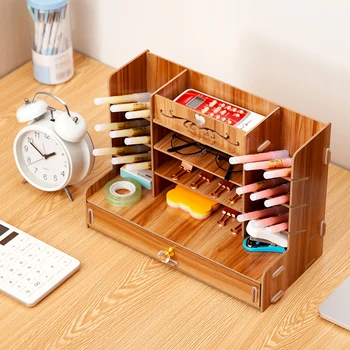 Uchwyt uchwyty Nordic ins szuflada do przechowywania kreatywne biuro,biurko urzędniczy skrzynia drewniany regał o dużej pojemności drewniana pionowa pudełko