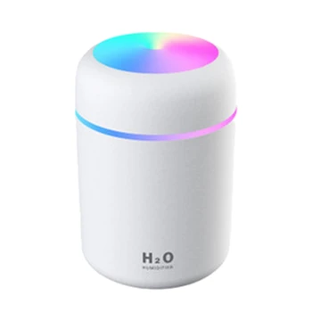 Nawilżacz powietrza 300 ml ultradźwiękowy zapach olejku dyfuzor mini USB fajne mgła lub herbaty z kolorowym światłem(Biały)
