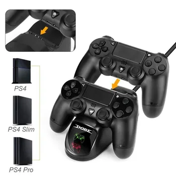 Ładowarki kontrolera PS4,podwójna ładowarka z wyświetlaczem stanu ładowania do kontrolera PlayStation 4 / PS4 Slim / PS4 Pro