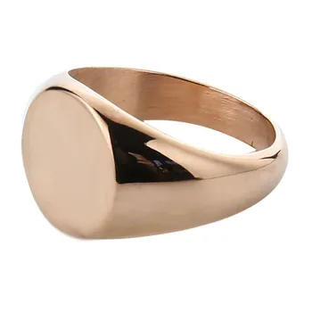 EdgLifU męska prosta okrągła 13 mm grupa pierścień moda polerowane drukowanie pierścień dla kobiet stal nierdzewna sygnet pierścień biżuteria wygrawerować logo