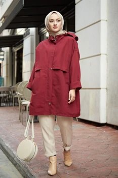 Kobieta rów Jesień Zima جاكيت deszczowy płaszcz خندق معطف نسائي طويل Marocain Fashion Europe Muslim Style