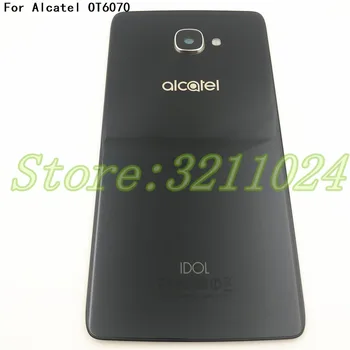 Dobrej jakości szklana pokrywa komory baterii Alcatel One Touch IDOL OT6070 6070K 6070Y 6070 tylna obudowa tylna pokrywa+obiektyw aparatu