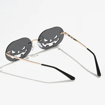 SHAUNA Unique Halloween Pumpkin okulary Overize owalne puste śmieszne okulary bez oprawek