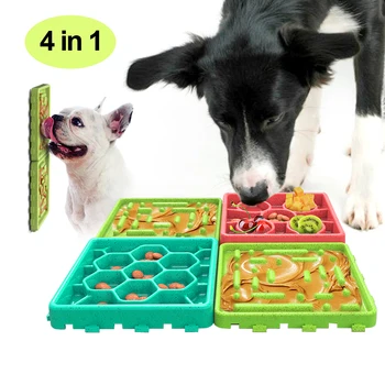 4szt Pet Dog Feeding Food Bowls Puppy Slow Down Eating Feeder Dish przenośne psa antypoślizgowe lizać mata Materiały