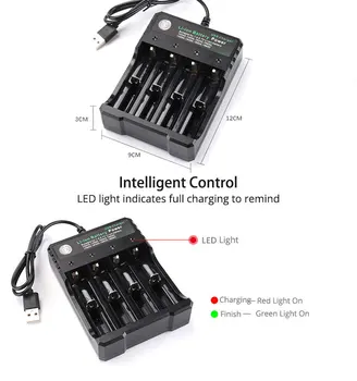 ładowarka USB Port akumulator 18650 Battery Charger Black 4 Slots For Charging Rechargeable Lithium Batteries