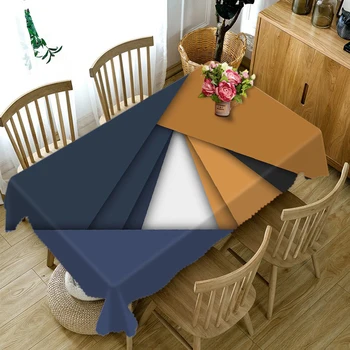 Nowy Poliester Bawełna 3D obrus czarny biały wzór w paski zestaw ochrony stół tkaniny ślubna dekoracja pokrywa stołu