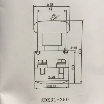 1szt 220V 250A elektryczny wózek widłowy części prądu stałego źródła zasilania, przełączniki kierunku zatrzymania awaryjnego wyłącznik przyciskowy ZDK31-250