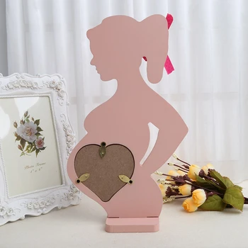 OOTDTY nowa drewniana ramka na zdjęcia kobiety w ciąży mama Ślub para Domowy Wystrój pokoju
