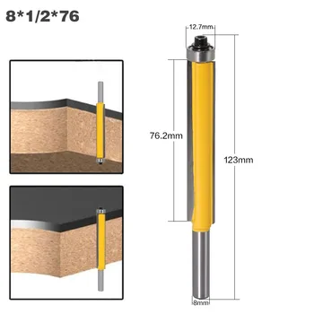 3szt 8 mm chwyt równo wykończenie frez bit z łożyskiem do drewna wzór wzór bitów węglik wolframu frez do drewna 02017