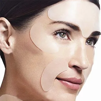 5szt silikonowe naklejki przeciw zmarszczkom patch oczu podbródek, czoło pielęgnacja skóry klocki silikonowe wielokrotnego użytku osoba noc niewidoczne plastry