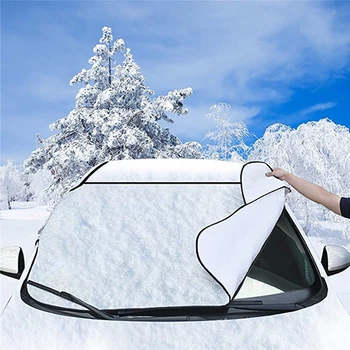 1szt uniwersalny samochód przednia pokrywa szyby auto osłona przeciwsłoneczna śnieg, lód pokrywa ochronna Zima Lato szyba przednia tarcza 148x125 cm