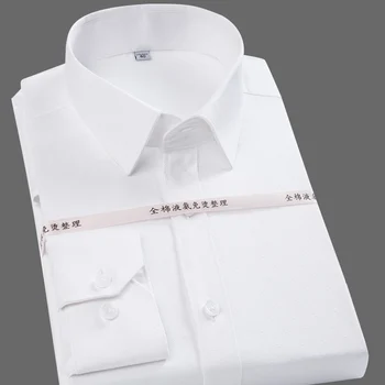 Wysokiej jakości czystej bawełny non-iron well fit męskie formalne społeczne koszula w paski z długim rękawem odzież męska bez kieszeni