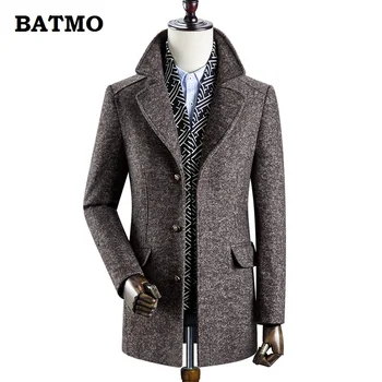 BATMO 2020 winter highquality 60% wool thicked trench coat men,męskie szare wełniane kurtki ,plus rozmiar M-3XL,0833