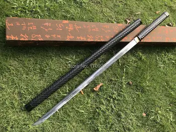 Dobra skóra Saya Japan Samurai Fighting bezpośredni nożem full Tang ze stali węglowej 1095 ostrze ninja cosplay prawdziwy ostry miecz katana
