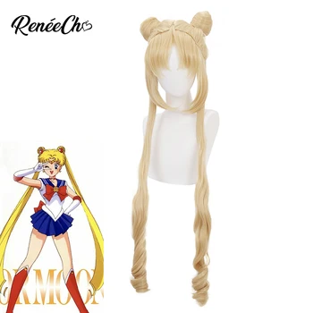 Sailor Moon peruka cosplay Anime długie blond włosy cosplay peruki wysokiej jakości żaroodporne włosów syntetycznych Perucas cosplay peruka