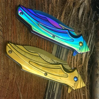 CS game claw knife 440C outdoor titanium przewodnik kieszonkowy nóż składany camping survival collection wielofunkcyjny nóż