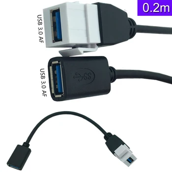 USB 3.0 A Żeński żeńskiego, панельному mocowania adapter do gniazdka elektrycznego przednia płyta 0,2 m