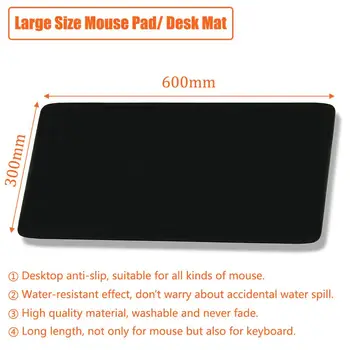 Duża podkładka pod mysz czarna podkładka pod mysz 600x300 mm czysty kolor podkładka pod laptopa Macbook Notebook Lock Edge