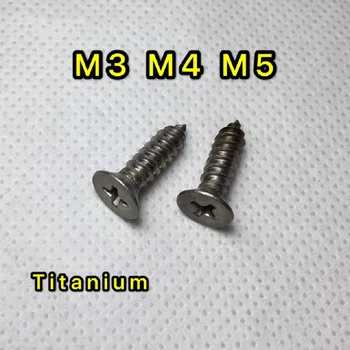 10szt M3 M4 M5 tytanowa śruba Phillips płaska śruba GB845 Pure titaniums tajemnicze głowica krucjat śruby TA2